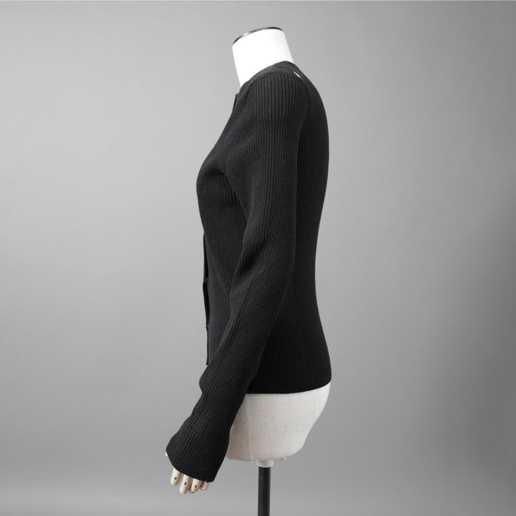 FENDI フェンディ /  2022年製  袖FFロゴ リブニット セーター カーディガン / FZC963 / size42 (BLACK)