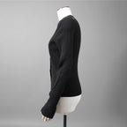 FENDI フェンディ /  2022年製  袖FFロゴ リブニット セーター カーディガン / FZC963 / size42 (BLACK)