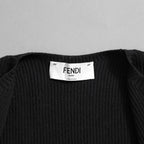FENDI フェンディ /  2022年製  袖FFロゴ リブニット セーター カーディガン / FZC963 / size42 (BLACK)