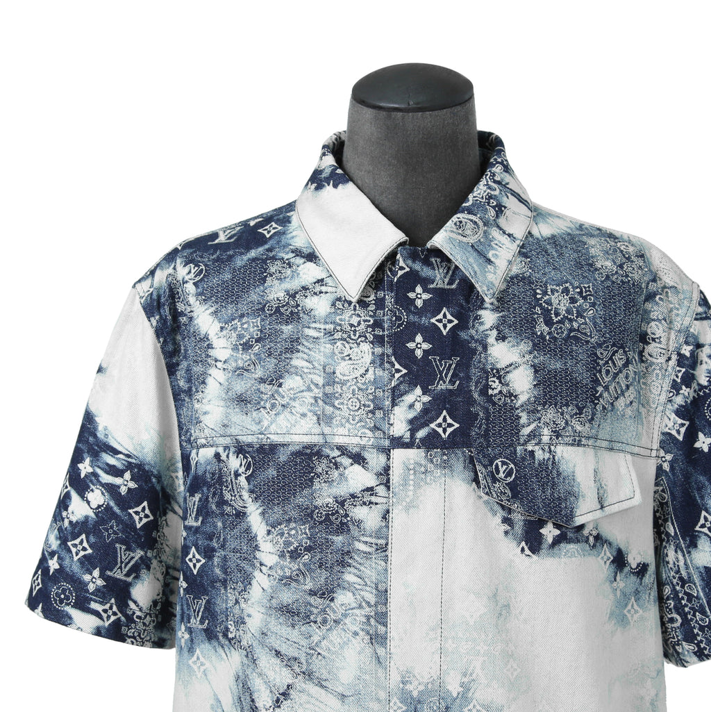 美品 LOUISVUITTON ルイヴィトン / 2022AW モノグラムバンダナ ショートスリーブ デニム シャツ / RM222M NW2 HNS17X / size M
