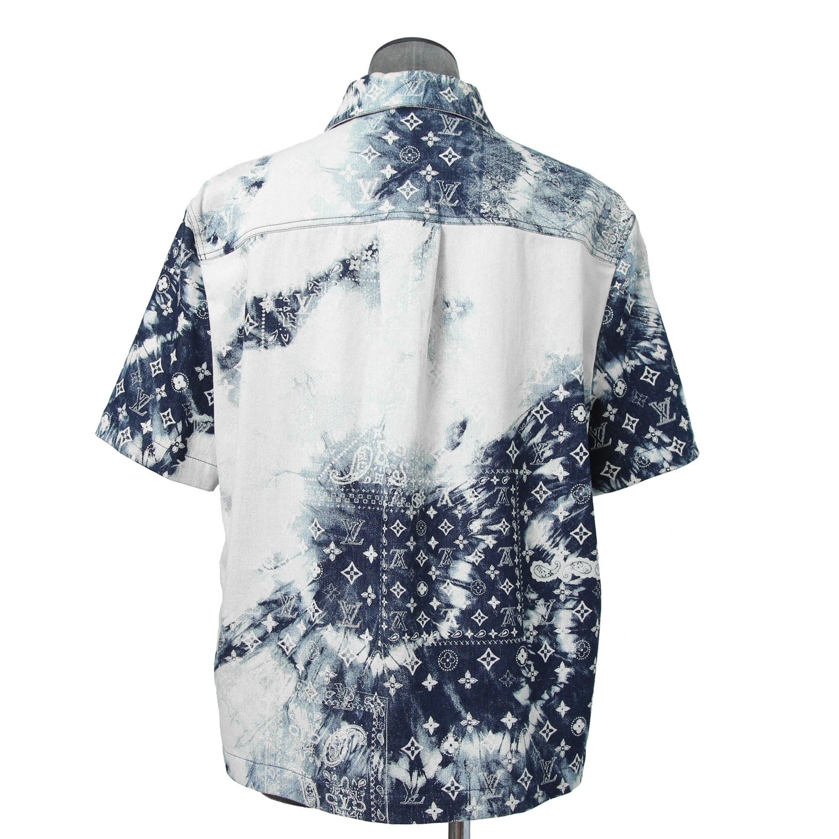 美品 LOUISVUITTON ルイヴィトン / 2022AW モノグラムバンダナ ショートスリーブ デニム シャツ / RM222M NW2 HNS17X / size M