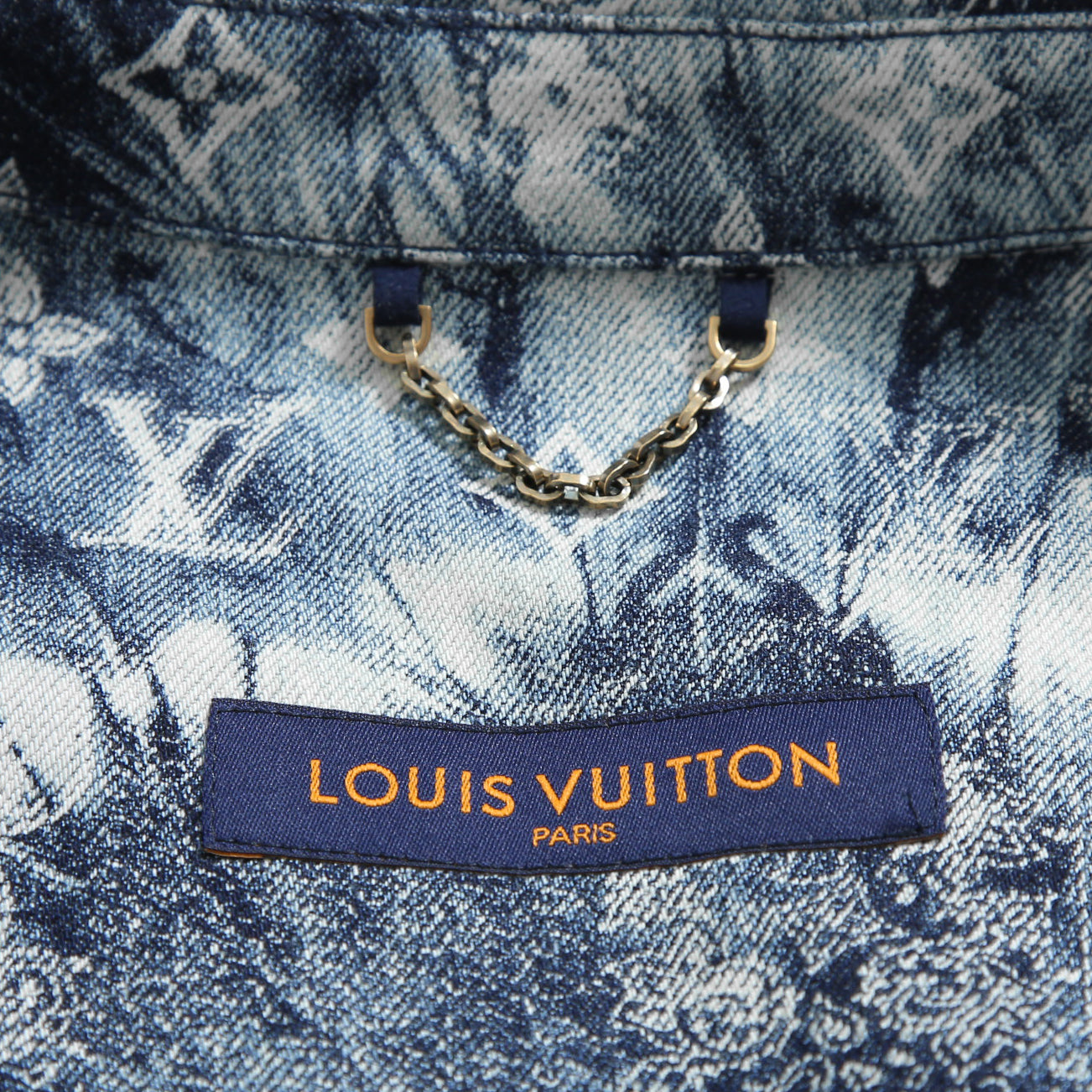 美品 LOUISVUITTON ルイヴィトン / 2022AW モノグラムバンダナ ショートスリーブ デニム シャツ / RM222M NW2 HNS17X / size M