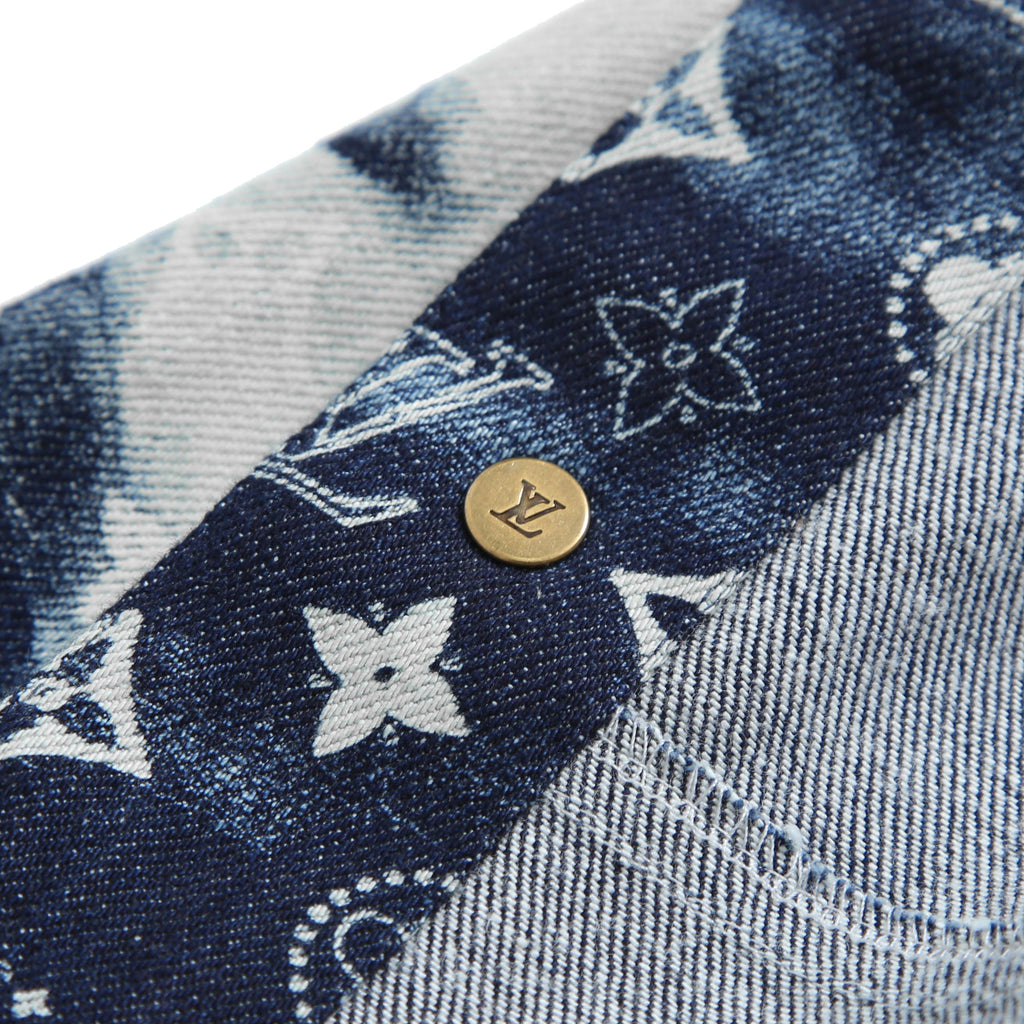 美品 LOUISVUITTON ルイヴィトン / 2022AW モノグラムバンダナ ショートスリーブ デニム シャツ / RM222M NW2 HNS17X / size M