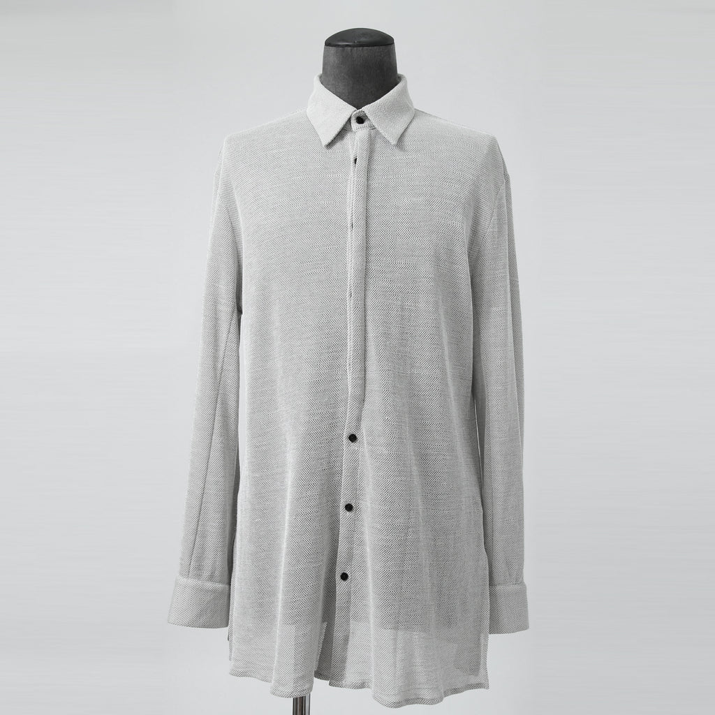 bajra バジュラ / 25SS 156UK02 ラミー混インレー ハーフ丈シャツ / size 3 (L.GRAY)