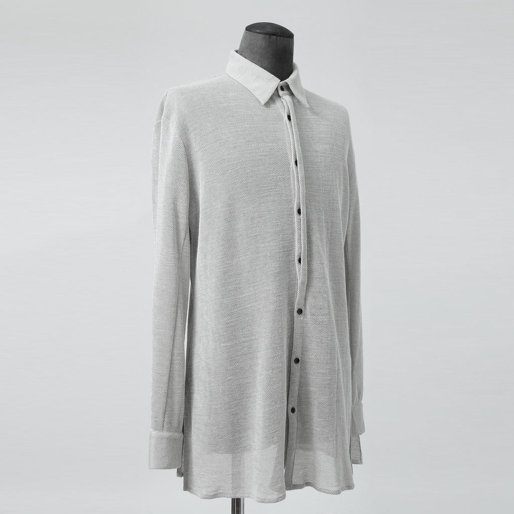 bajra バジュラ / 25SS 156UK02 ラミー混インレー ハーフ丈シャツ / size 3 (L.GRAY)