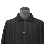 新品 A.F ARTEFACT アーティファクト / シアー 楊柳 / 長袖シャツ / size 2 (BLACK)