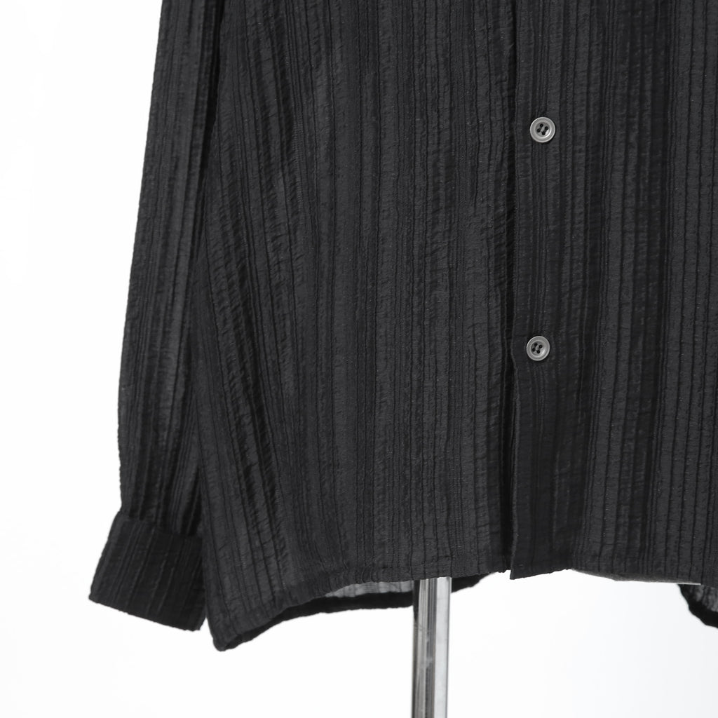 新品 A.F ARTEFACT アーティファクト / シアー 楊柳 / 長袖シャツ / size 2 (BLACK)