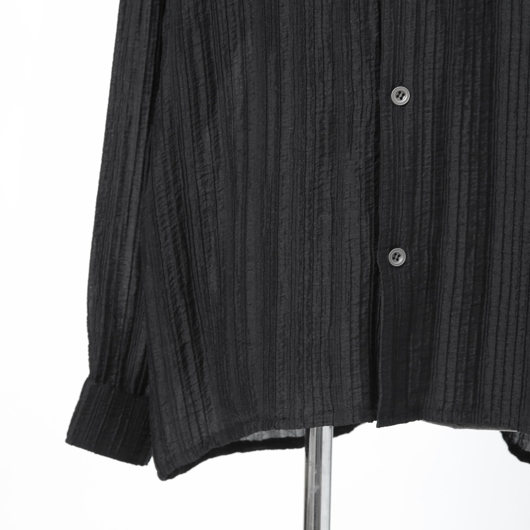 新品 A.F ARTEFACT アーティファクト / シアー 楊柳 / 長袖シャツ / size 2 (BLACK)