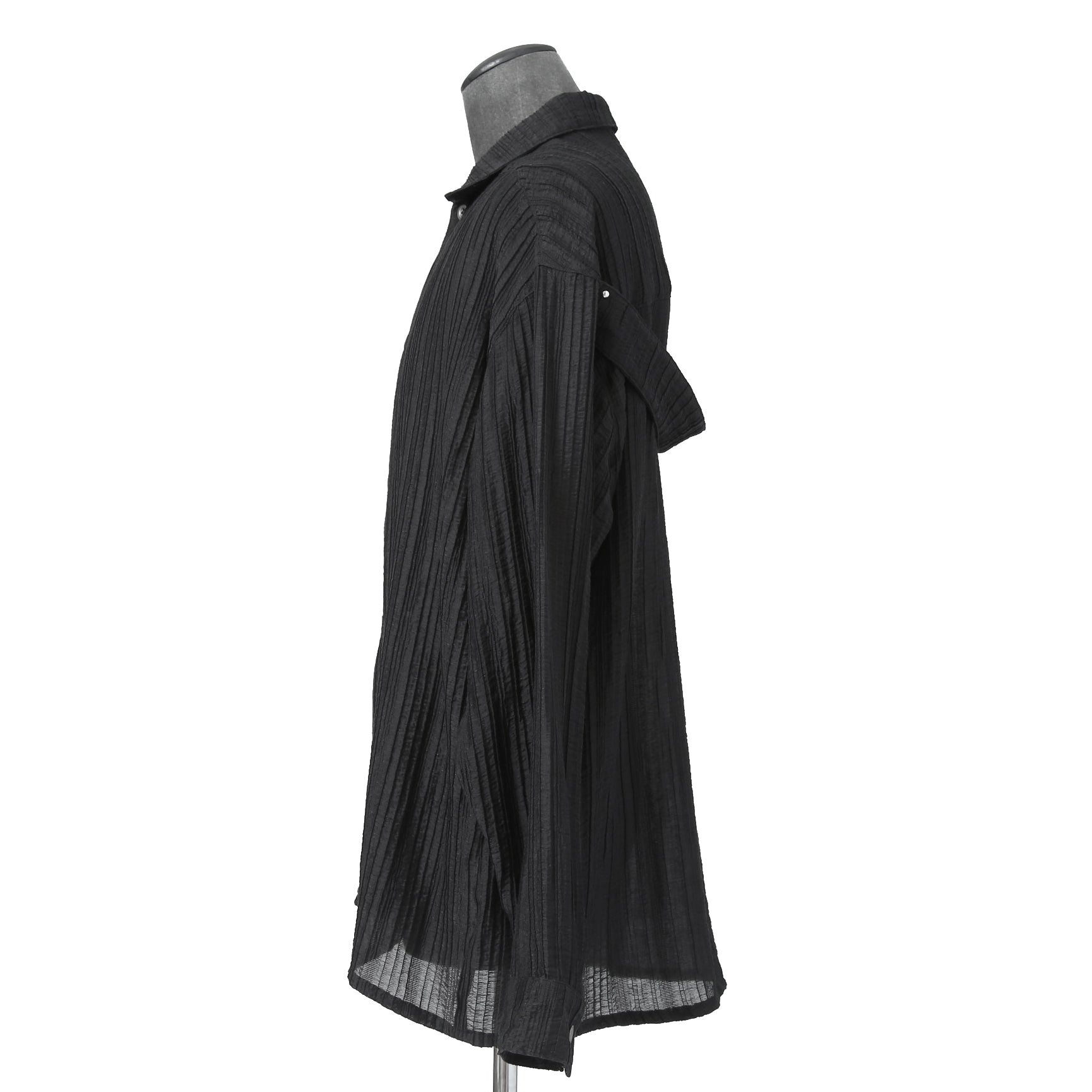 新品 A.F ARTEFACT アーティファクト / シアー 楊柳 / 長袖シャツ / size 2 (BLACK)