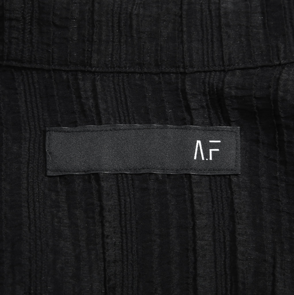 新品 A.F ARTEFACT アーティファクト / シアー 楊柳 / 長袖シャツ / size 2 (BLACK)