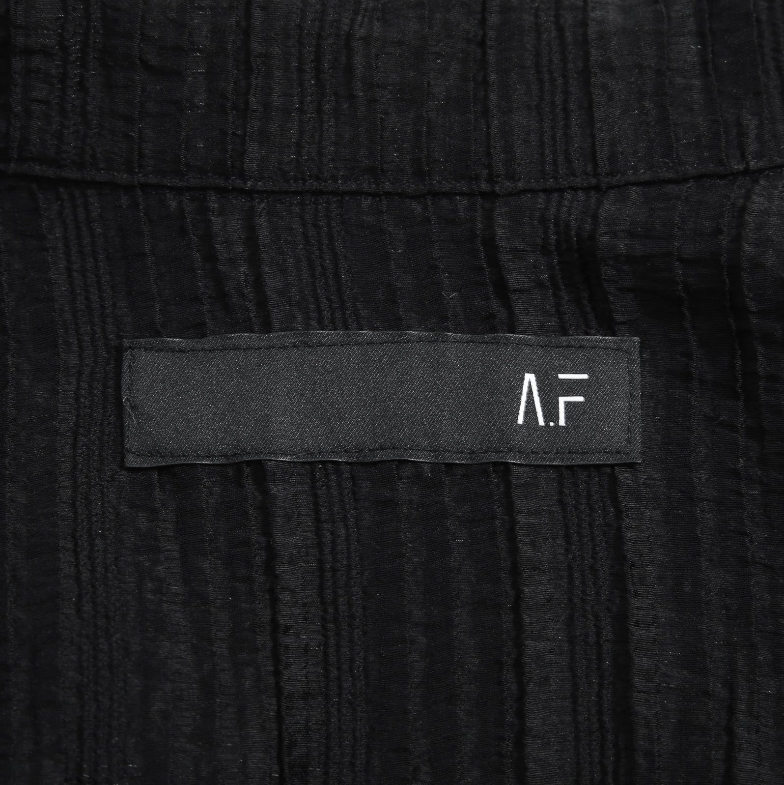 新品 A.F ARTEFACT アーティファクト / シアー 楊柳 / 長袖シャツ / size 2 (BLACK)