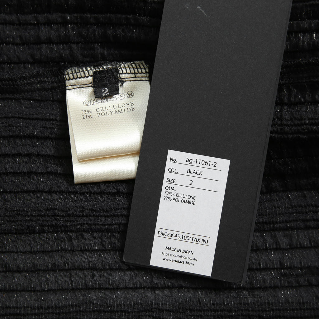 新品 A.F ARTEFACT アーティファクト / シアー 楊柳 / 長袖シャツ / size 2 (BLACK)