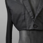 希少 RICK OWENS リックオウエンス / 24SS LIDO / Cobra Micro Tatlin Cropped Blazer / RR01D3754-UMRNC / セミシアー 素材 ジャケット / size 48 (BLACK)