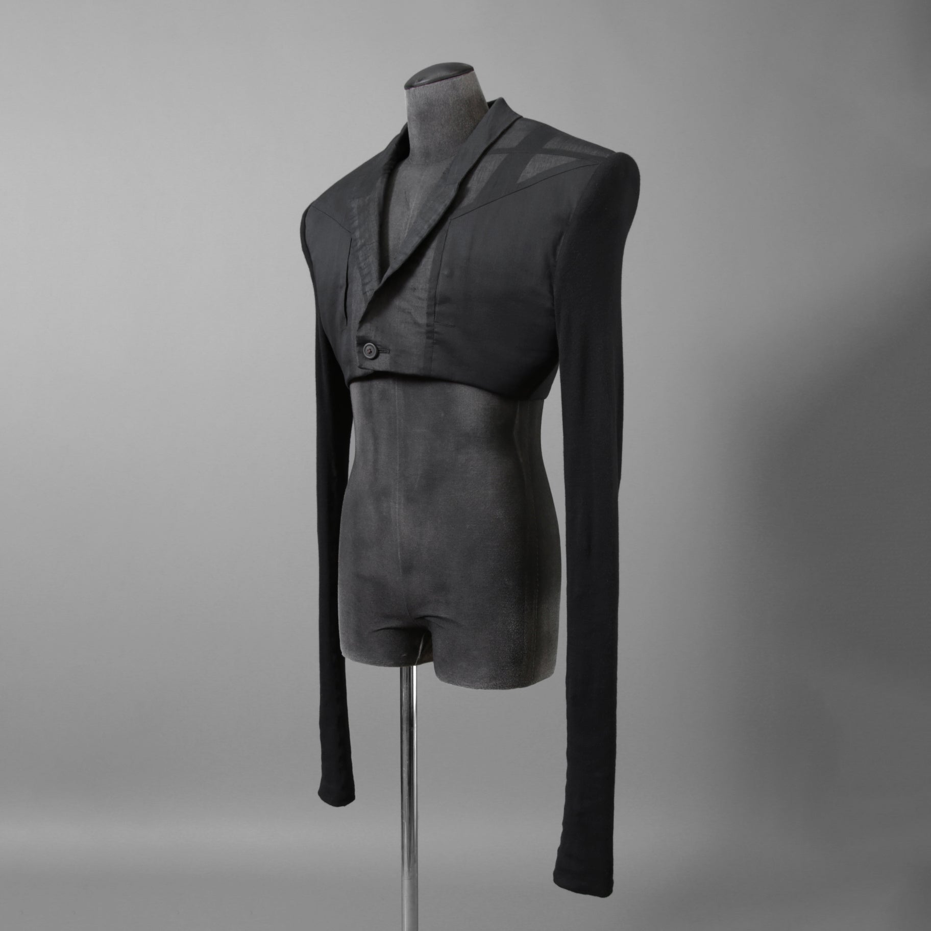 希少 RICK OWENS リックオウエンス / 24SS LIDO / Cobra Micro Tatlin Cropped Blazer / RR01D3754-UMRNC / セミシアー 素材 ジャケット / size 48 (BLACK)