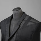 希少 RICK OWENS リックオウエンス / 24SS LIDO / Cobra Micro Tatlin Cropped Blazer / RR01D3754-UMRNC / セミシアー 素材 ジャケット / size 48 (BLACK)