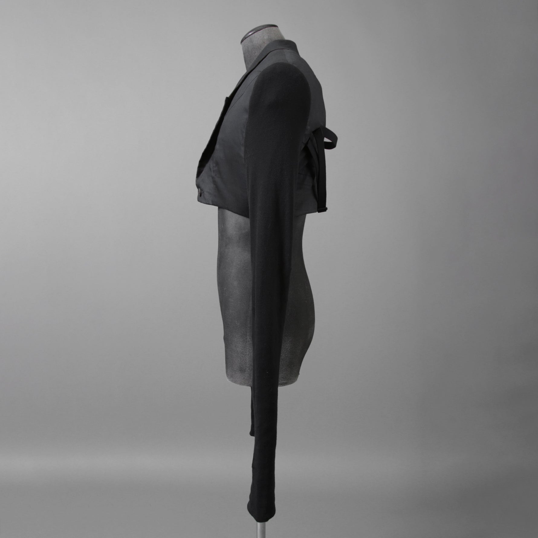 希少 RICK OWENS リックオウエンス / 24SS LIDO / Cobra Micro Tatlin Cropped Blazer / RR01D3754-UMRNC / セミシアー 素材 ジャケット / size 48 (BLACK)