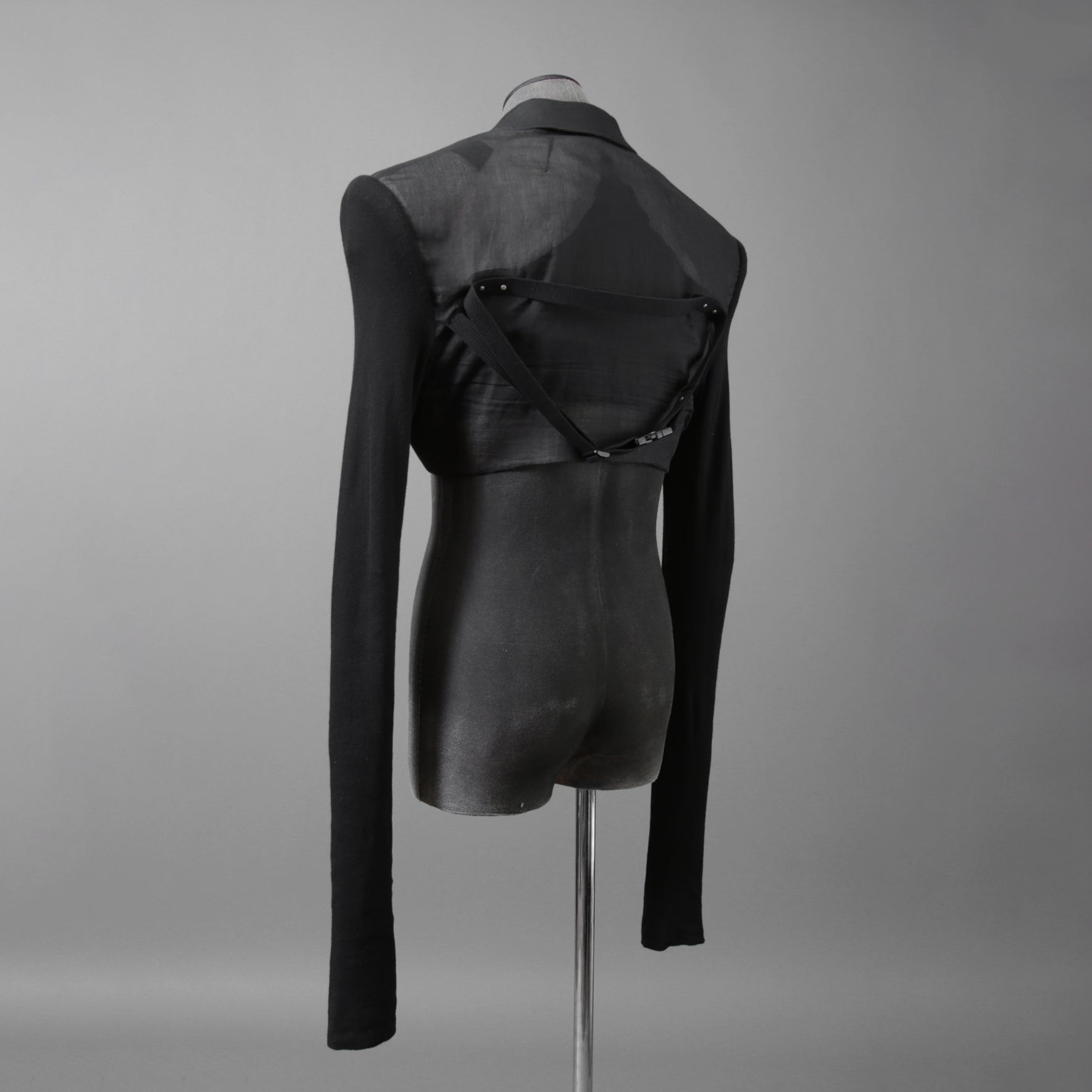 希少 RICK OWENS リックオウエンス / 24SS LIDO / Cobra Micro Tatlin Cropped Blazer / RR01D3754-UMRNC / セミシアー 素材 ジャケット / size 48 (BLACK)