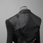 希少 RICK OWENS リックオウエンス / 24SS LIDO / Cobra Micro Tatlin Cropped Blazer / RR01D3754-UMRNC / セミシアー 素材 ジャケット / size 48 (BLACK)