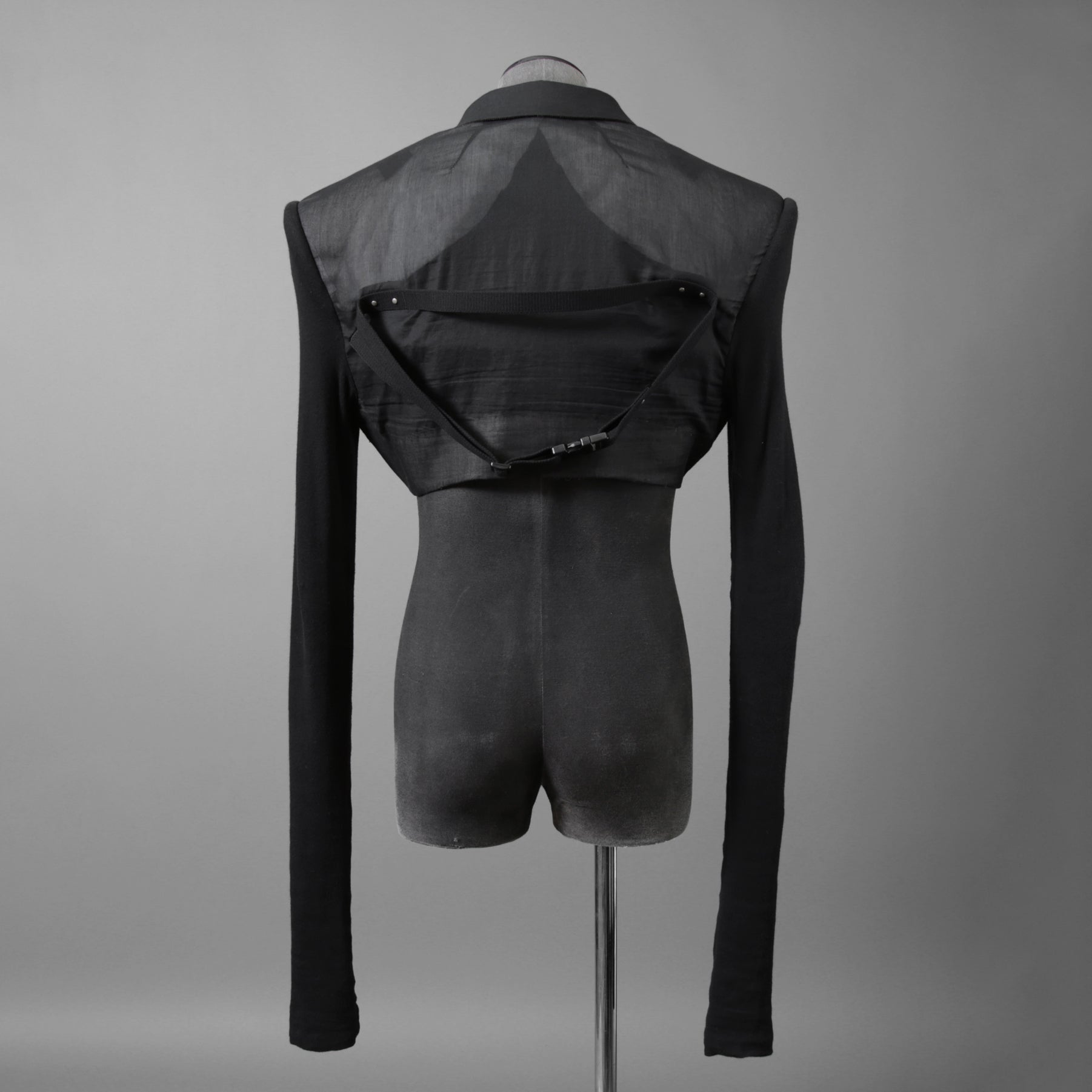 希少 RICK OWENS リックオウエンス / 24SS LIDO / Cobra Micro Tatlin Cropped Blazer / RR01D3754-UMRNC / セミシアー 素材 ジャケット / size 48 (BLACK)