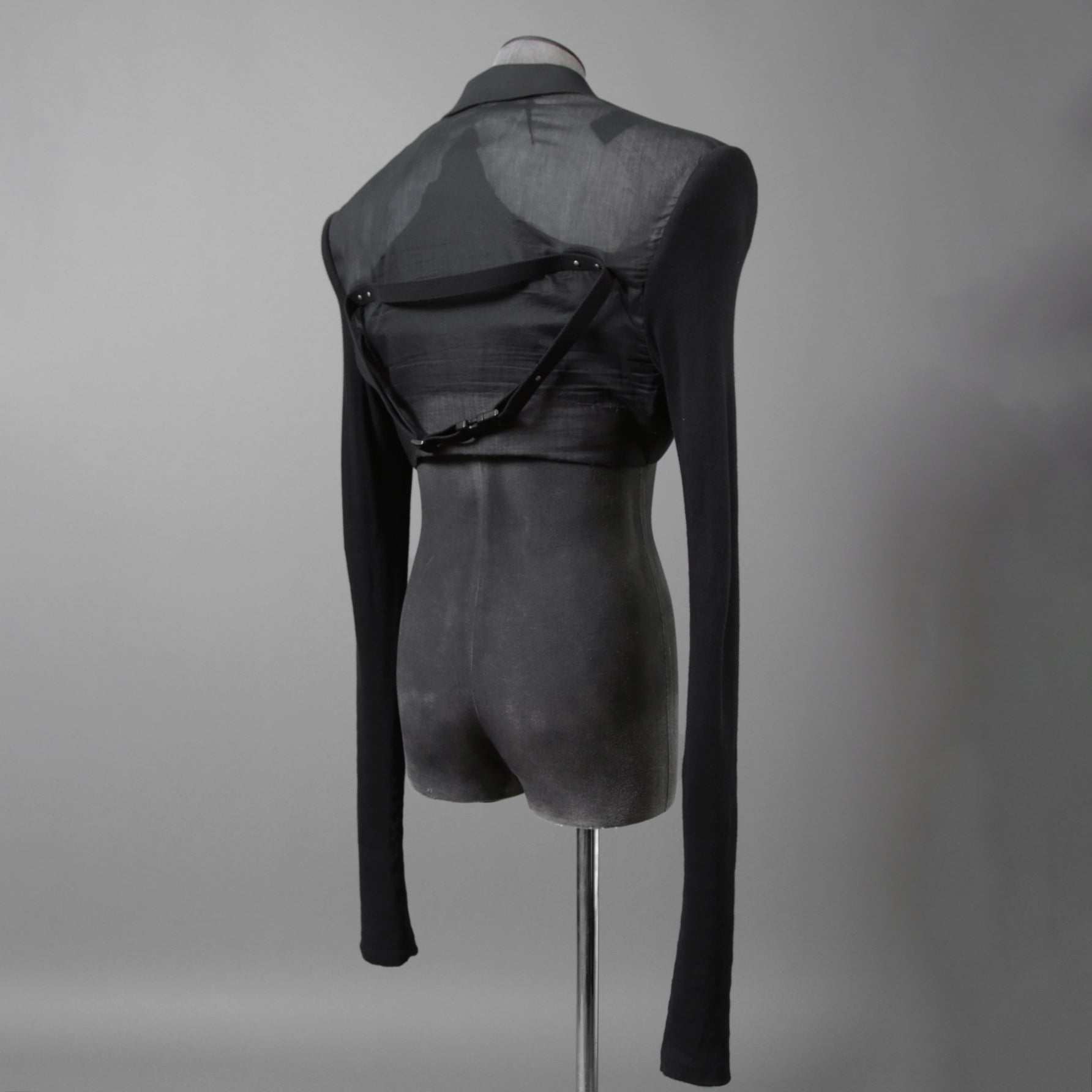 希少 RICK OWENS リックオウエンス / 24SS LIDO / Cobra Micro Tatlin Cropped Blazer / RR01D3754-UMRNC / セミシアー 素材 ジャケット / size 48 (BLACK)