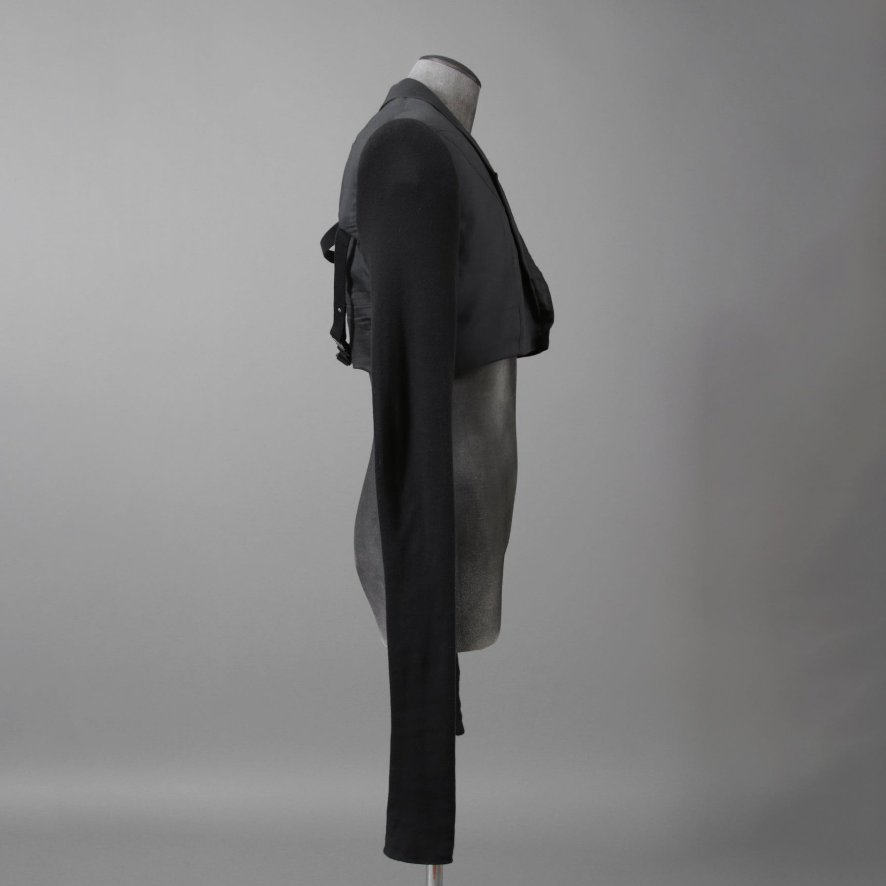 希少 RICK OWENS リックオウエンス / 24SS LIDO / Cobra Micro Tatlin Cropped Blazer / RR01D3754-UMRNC / セミシアー 素材 ジャケット / size 48 (BLACK)