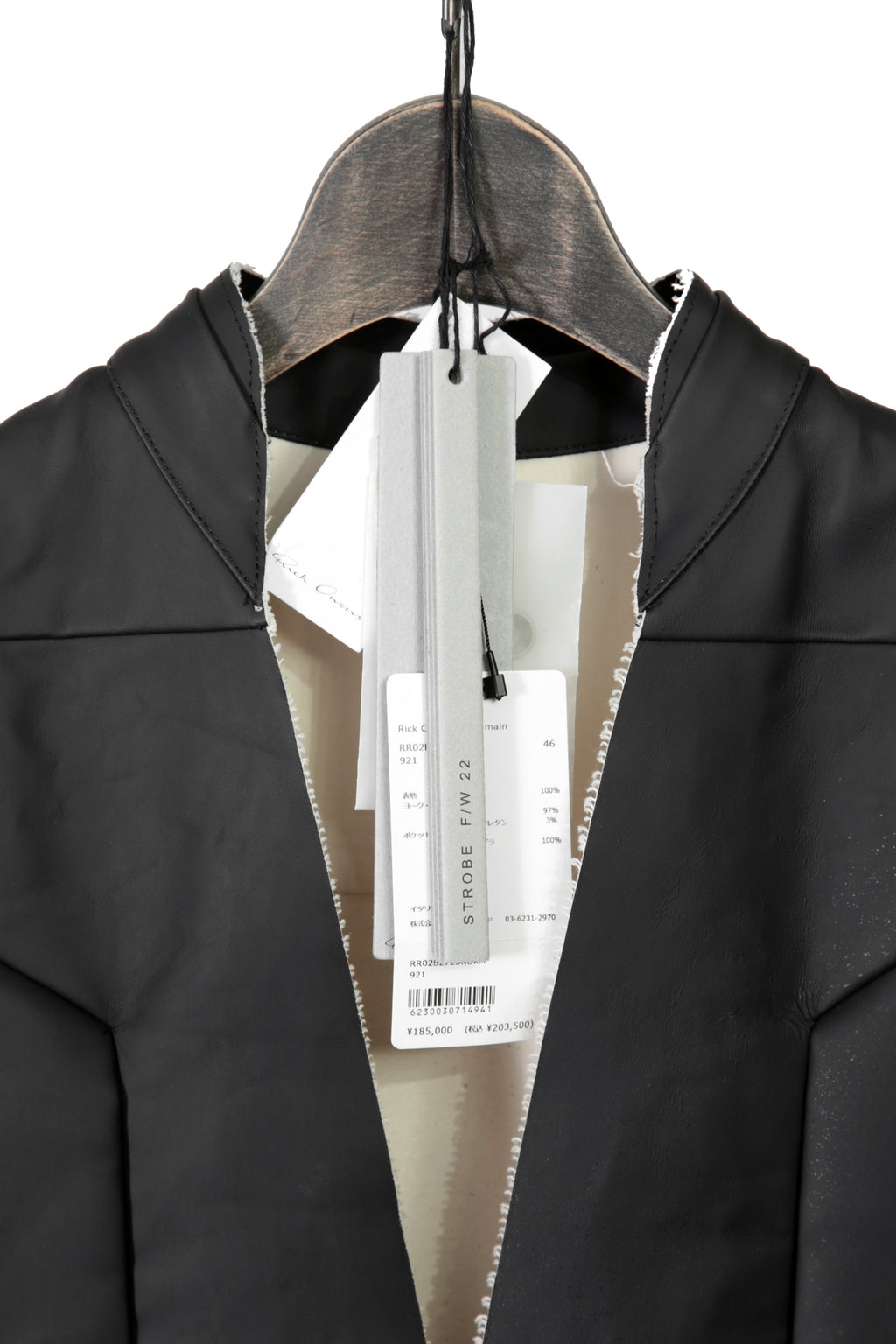 RICK OWENS リックオウエンス / 22FW STROBE JUMBO CUT OUT OUTERSHIRT / size 46 BLACK / NATURAL ジャンボ カットアウト アウターシャツ