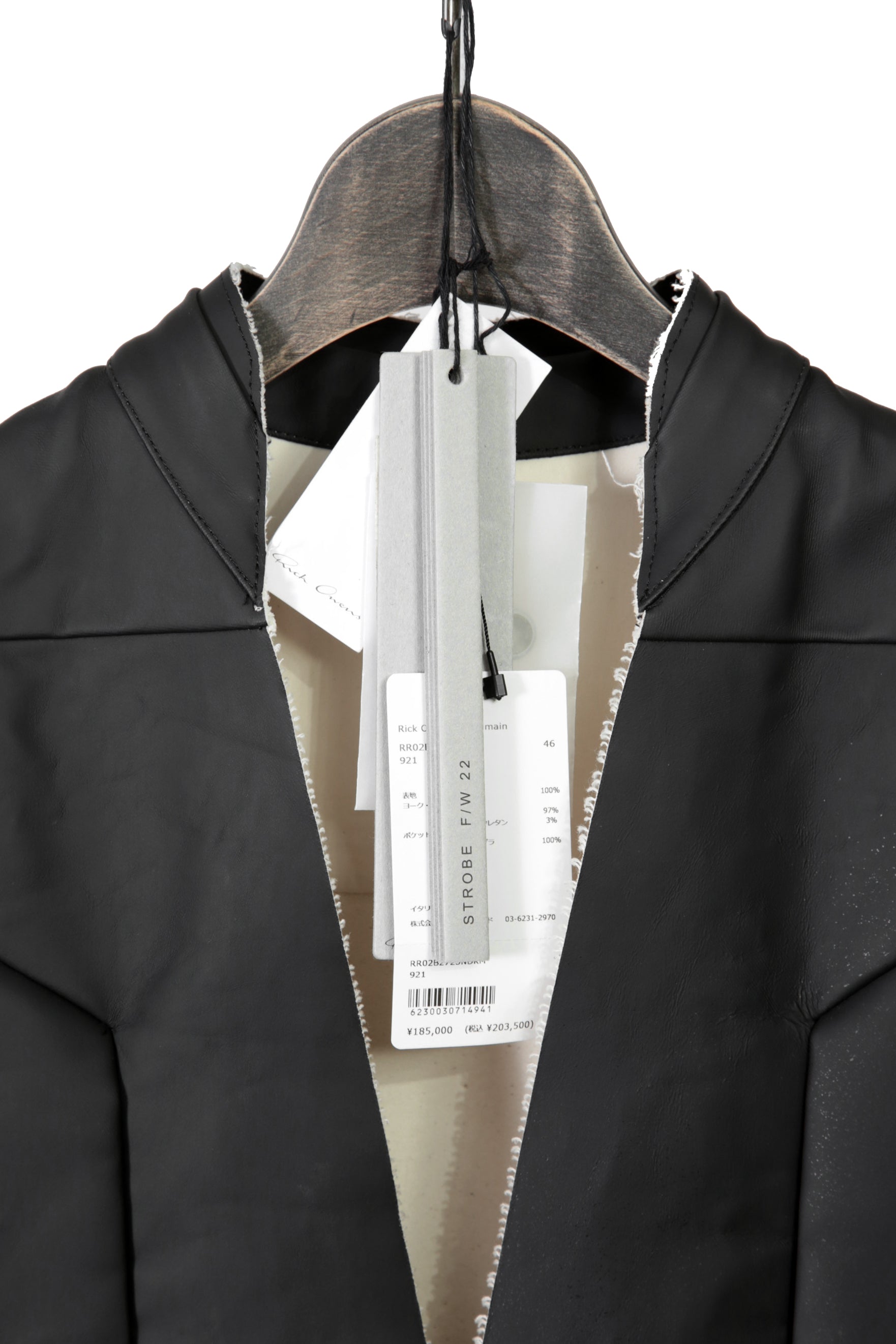 RICK OWENS リックオウエンス / 22FW STROBE JUMBO CUT OUT OUTERSHIRT / size 46 BLACK / NATURAL ジャンボ カットアウト アウターシャツ