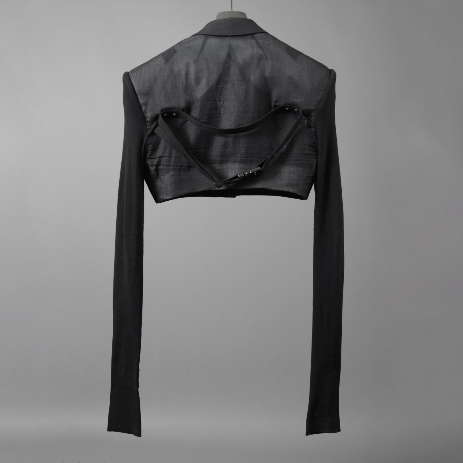 希少 RICK OWENS リックオウエンス / 24SS LIDO / Cobra Micro Tatlin Cropped Blazer / RR01D3754-UMRNC / セミシアー 素材 ジャケット / size 48 (BLACK)