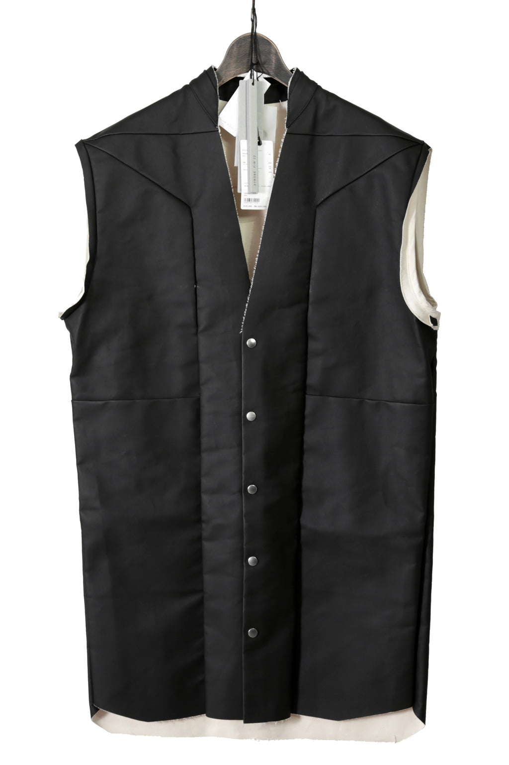RICK OWENS リックオウエンス / 22FW STROBE JUMBO CUT OUT OUTERSHIRT / size 46 BLACK / NATURAL ジャンボ カットアウト アウターシャツ