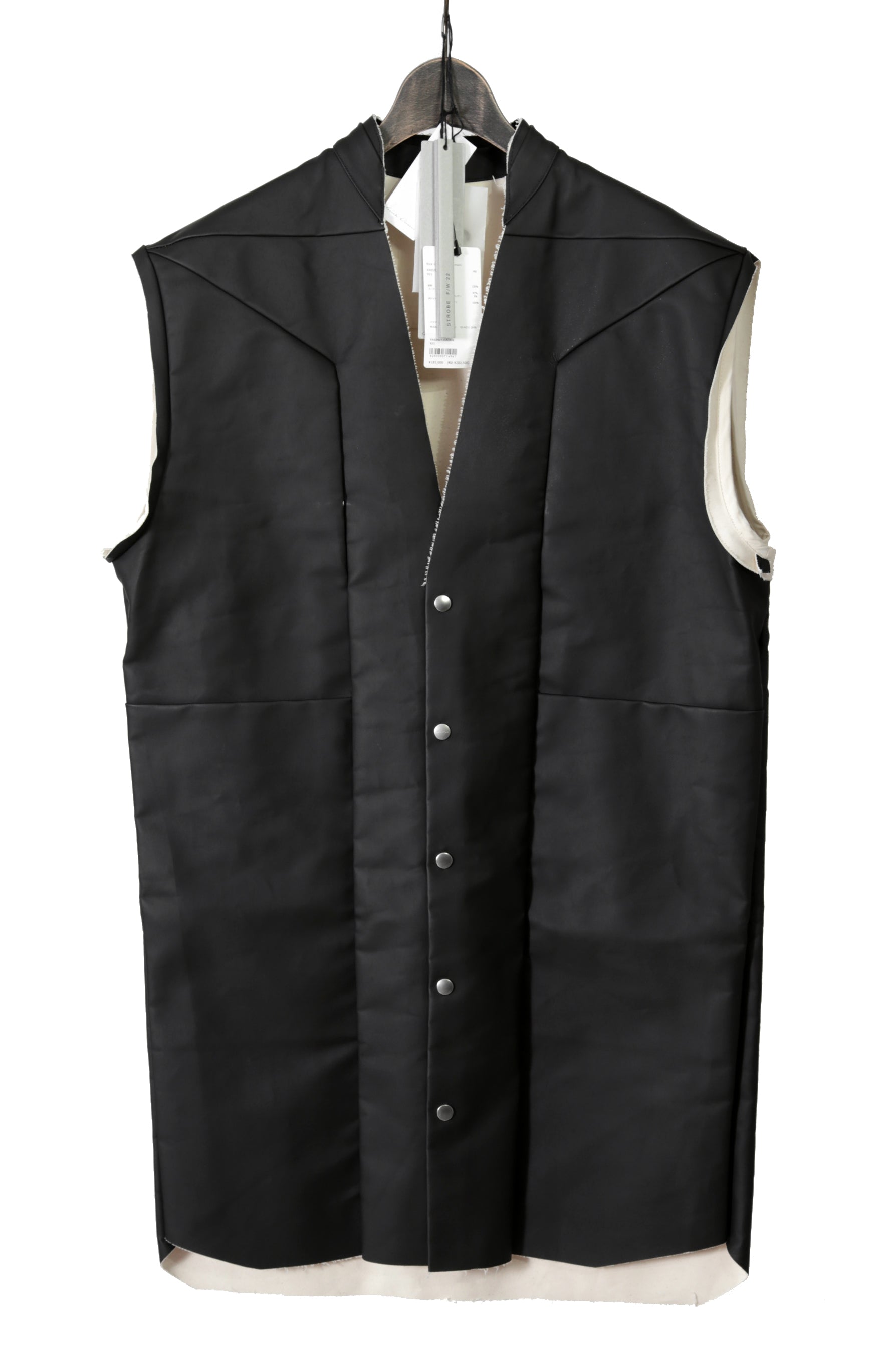 RICK OWENS リックオウエンス / 22FW STROBE JUMBO CUT OUT OUTERSHIRT / size 46 BLACK / NATURAL ジャンボ カットアウト アウターシャツ
