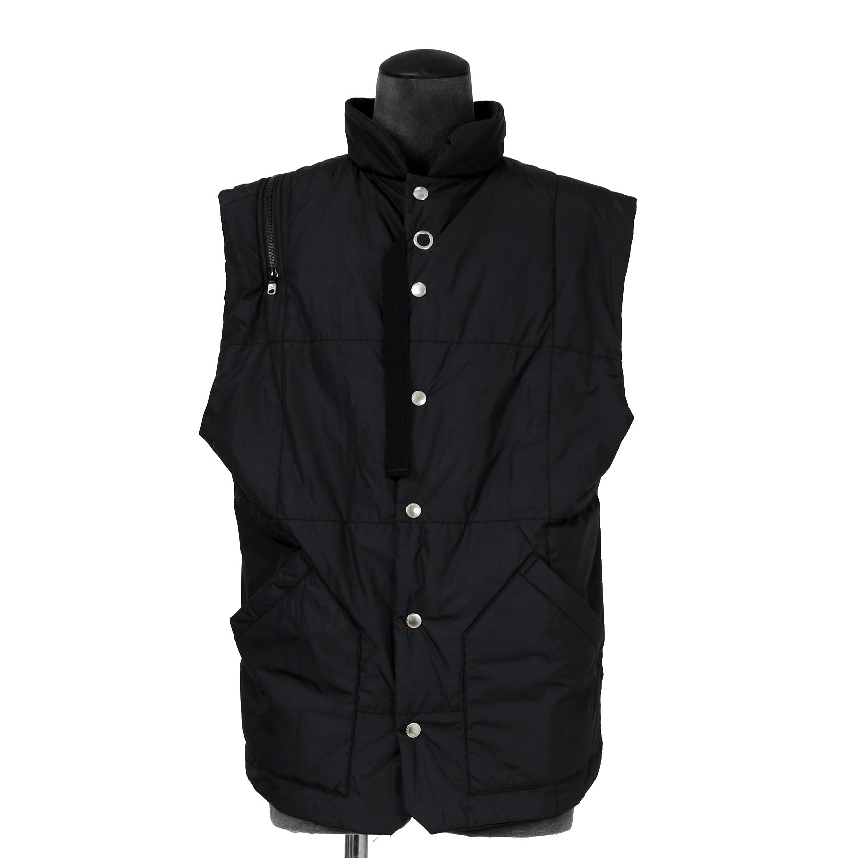 TAKAHIROMIYASHITA TheSoloist. ソロイスト / 2022AW double zip reverse puffy ナイロンベスト / sj.0007AW22 / size.50 (BLACK)
