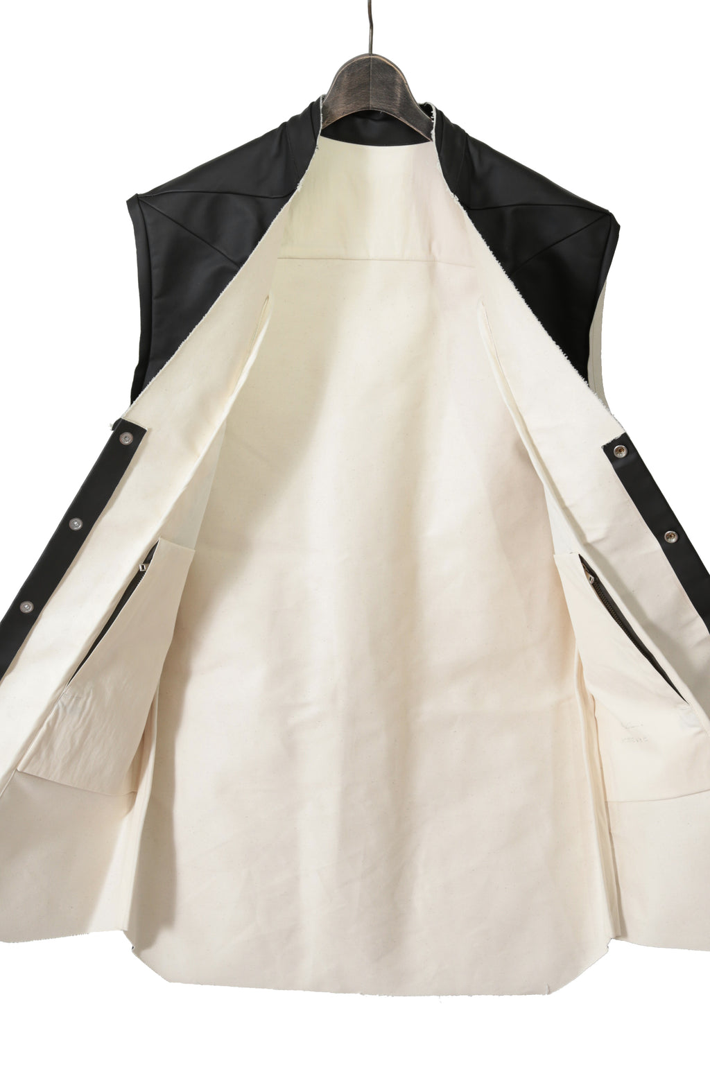 RICK OWENS リックオウエンス / 22FW STROBE JUMBO CUT OUT OUTERSHIRT / size 46 BLACK / NATURAL ジャンボ カットアウト アウターシャツ