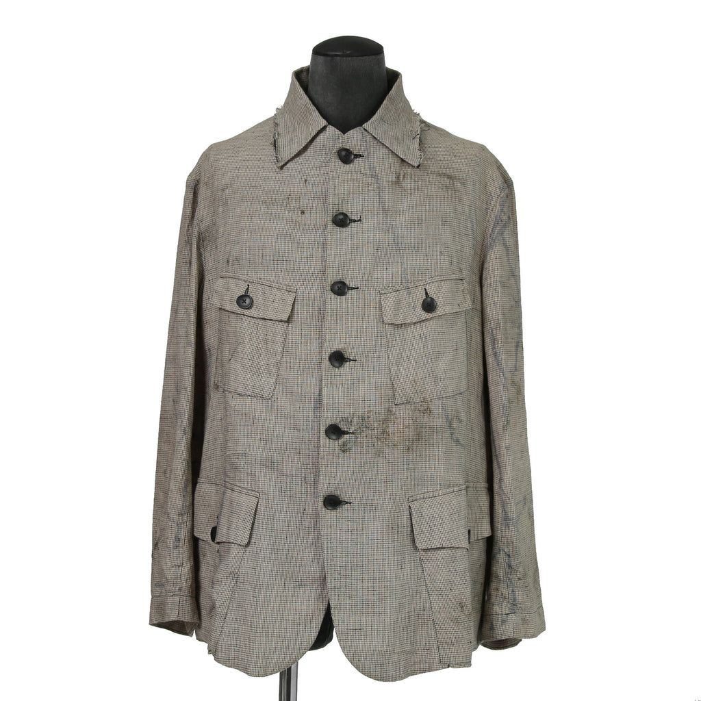 Peng Tai ペンタイ / 24SS 美品 Linen Hand Dyed Hunting Jacket / size 46 (Worm Wood)