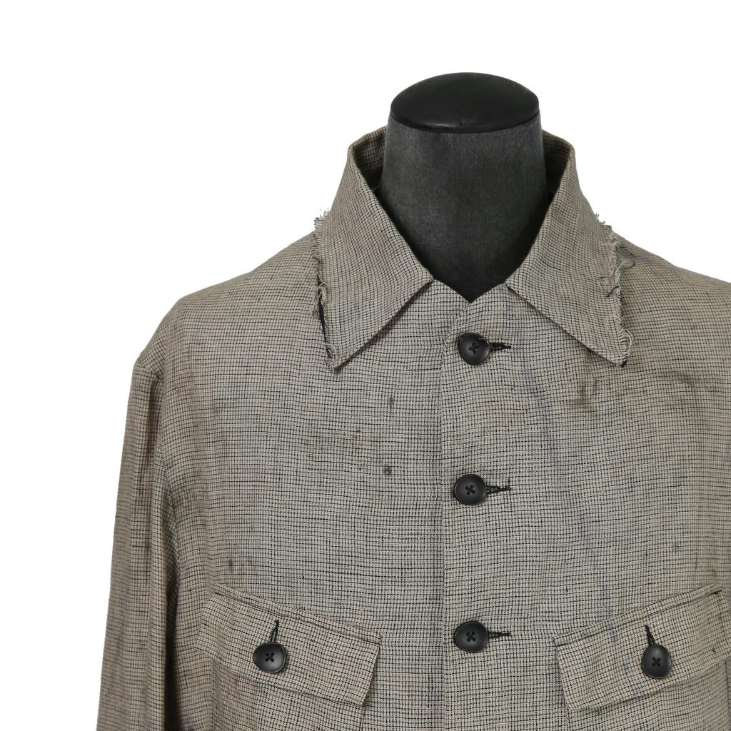 Peng Tai ペンタイ / 24SS 美品 Linen Hand Dyed Hunting Jacket / size 46 (Worm Wood)