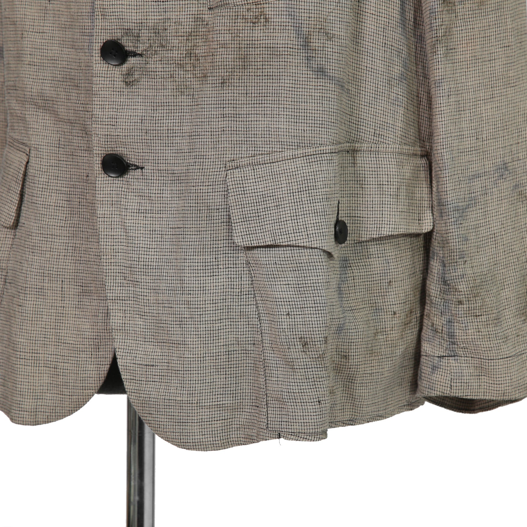 Peng Tai ペンタイ / 24SS 美品 Linen Hand Dyed Hunting Jacket / size 46 (Worm Wood)