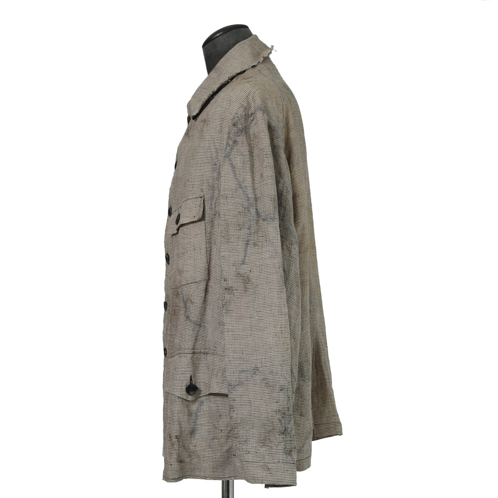 Peng Tai ペンタイ / 24SS 美品 Linen Hand Dyed Hunting Jacket / size 46 (Worm Wood)