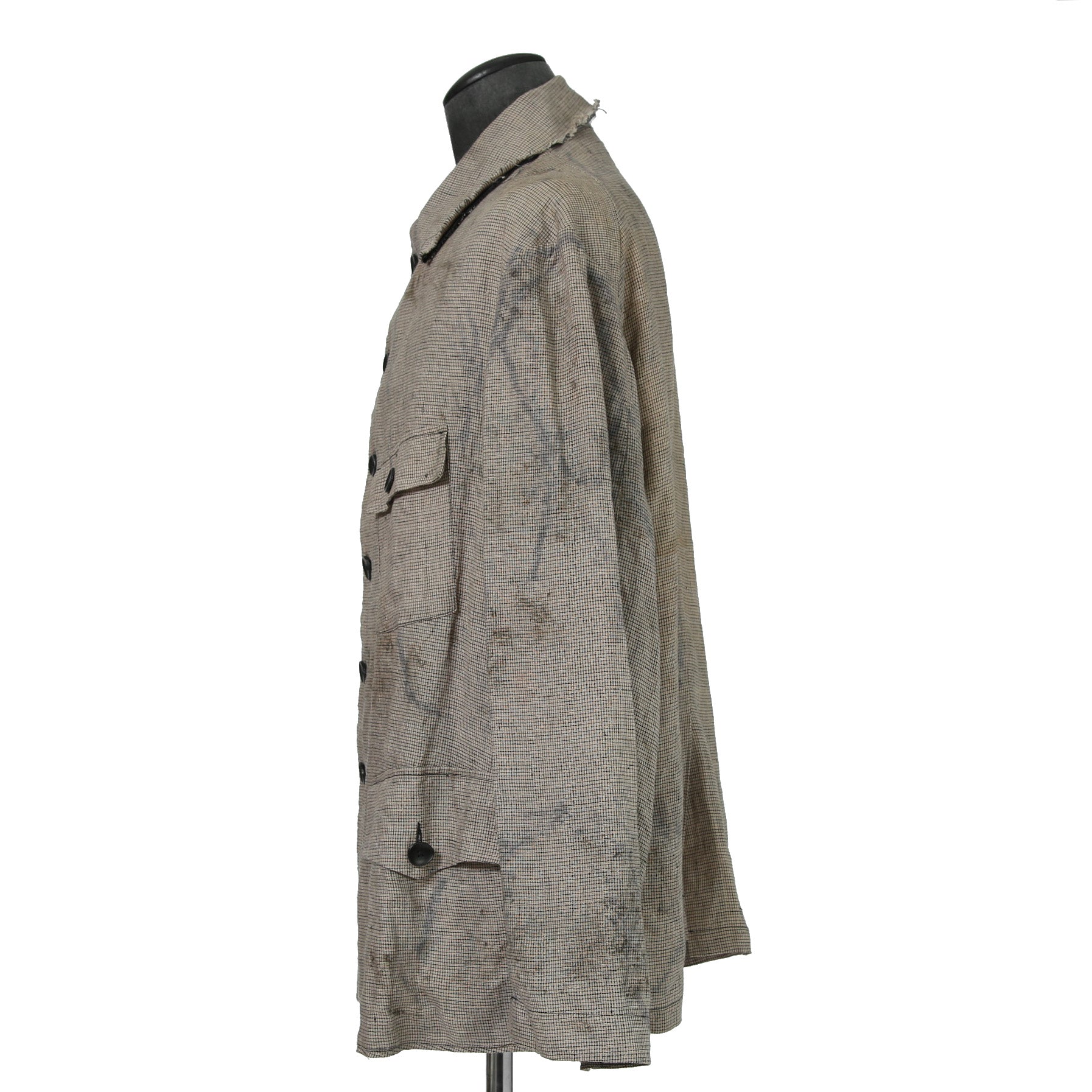 Peng Tai ペンタイ / 24SS 美品 Linen Hand Dyed Hunting Jacket / size 46 (Worm Wood)