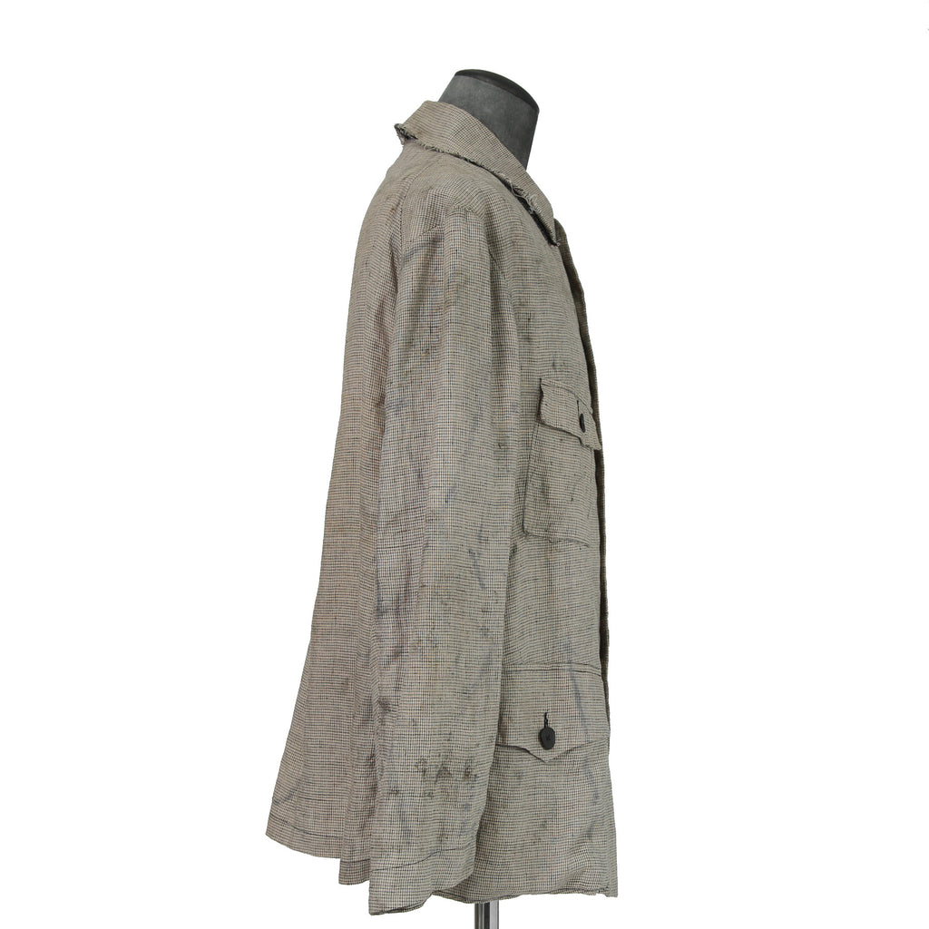 Peng Tai ペンタイ / 24SS 美品 Linen Hand Dyed Hunting Jacket / size 46 (Worm Wood)