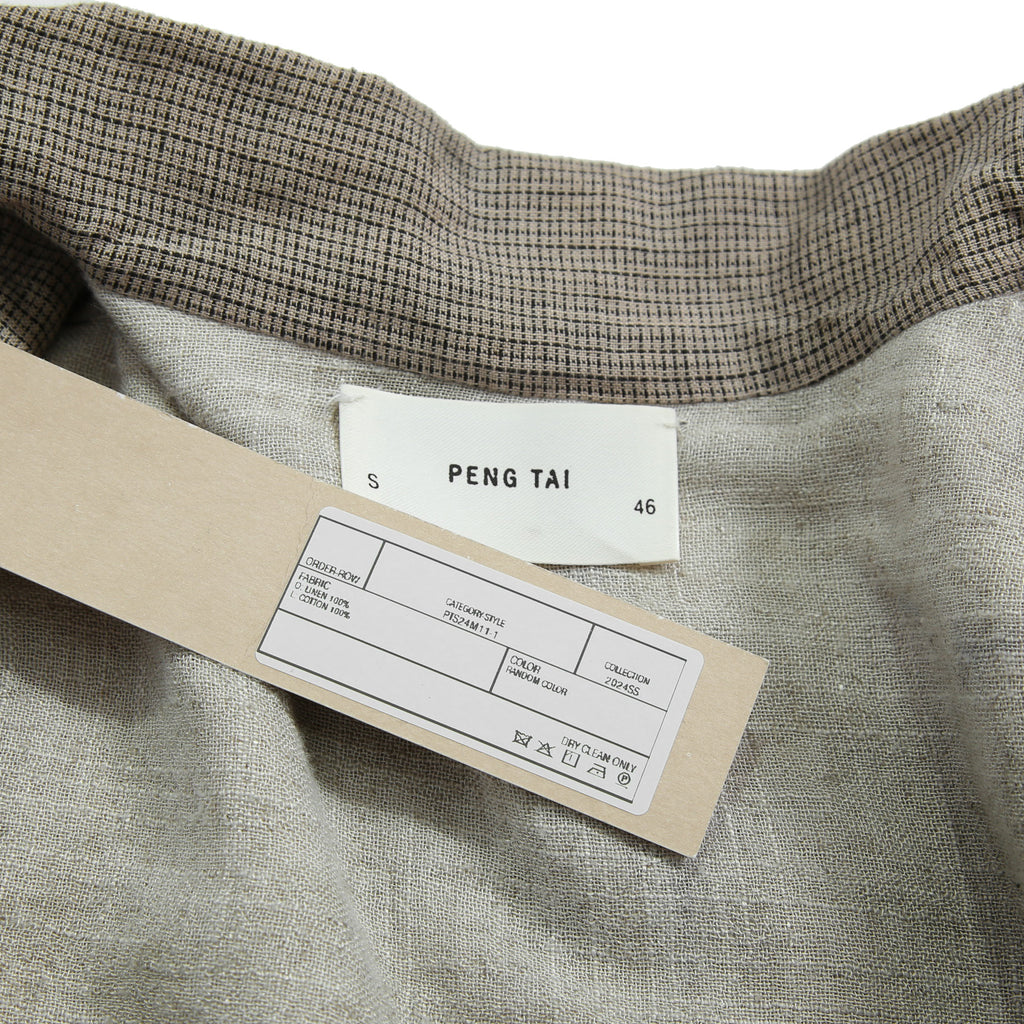 Peng Tai ペンタイ / 24SS 美品 Linen Hand Dyed Hunting Jacket / size 46 (Worm Wood)