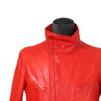 CAROL CHRISTIAN POELL キャロルクリスチャンポエル / 美品2016 KANGAROO O.D / HIGH NECK LEATHER JACKET / size 46 (RED)