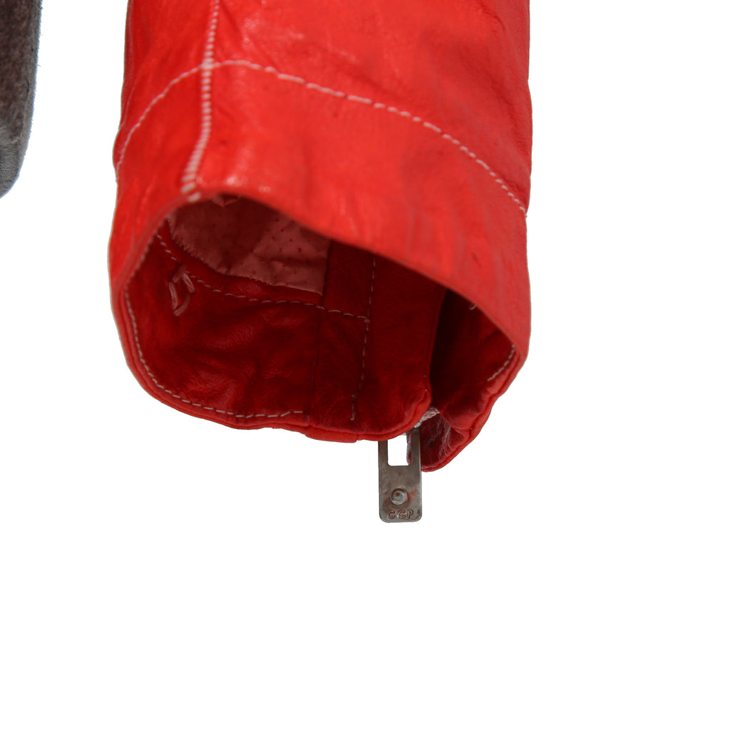 CAROL CHRISTIAN POELL キャロルクリスチャンポエル / 美品2016 KANGAROO O.D / HIGH NECK LEATHER JACKET / size 46 (RED)