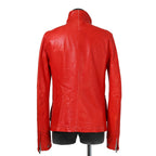 CAROL CHRISTIAN POELL キャロルクリスチャンポエル / 美品2016 KANGAROO O.D / HIGH NECK LEATHER JACKET / size 46 (RED)