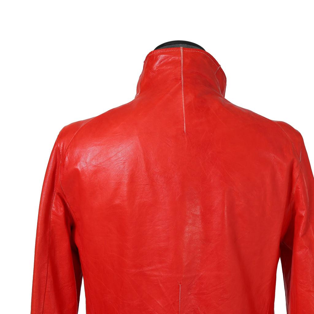 CAROL CHRISTIAN POELL キャロルクリスチャンポエル / 美品2016 KANGAROO O.D / HIGH NECK LEATHER JACKET / size 46 (RED)
