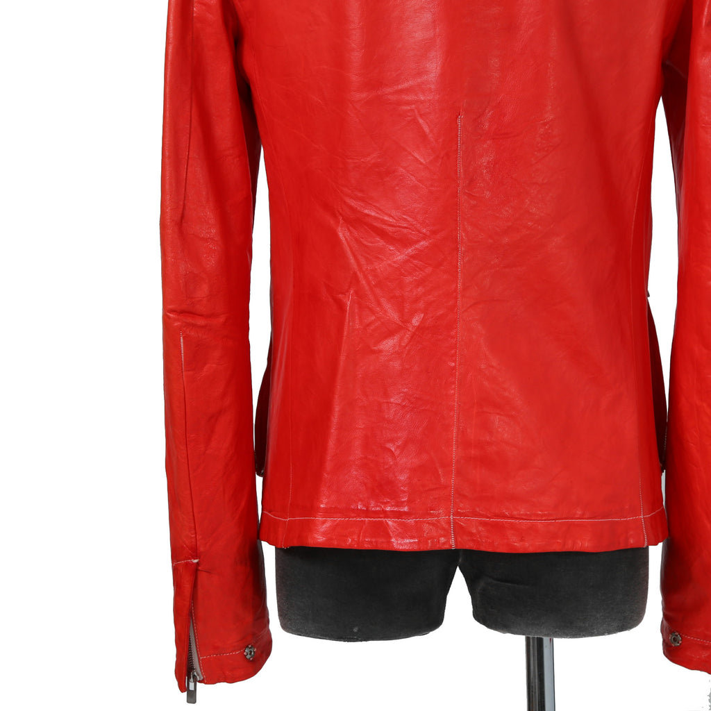 CAROL CHRISTIAN POELL キャロルクリスチャンポエル / 美品2016 KANGAROO O.D / HIGH NECK LEATHER JACKET / size 46 (RED)