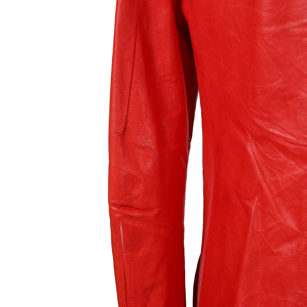 CAROL CHRISTIAN POELL キャロルクリスチャンポエル / 美品2016 KANGAROO O.D / HIGH NECK LEATHER JACKET / size 46 (RED)