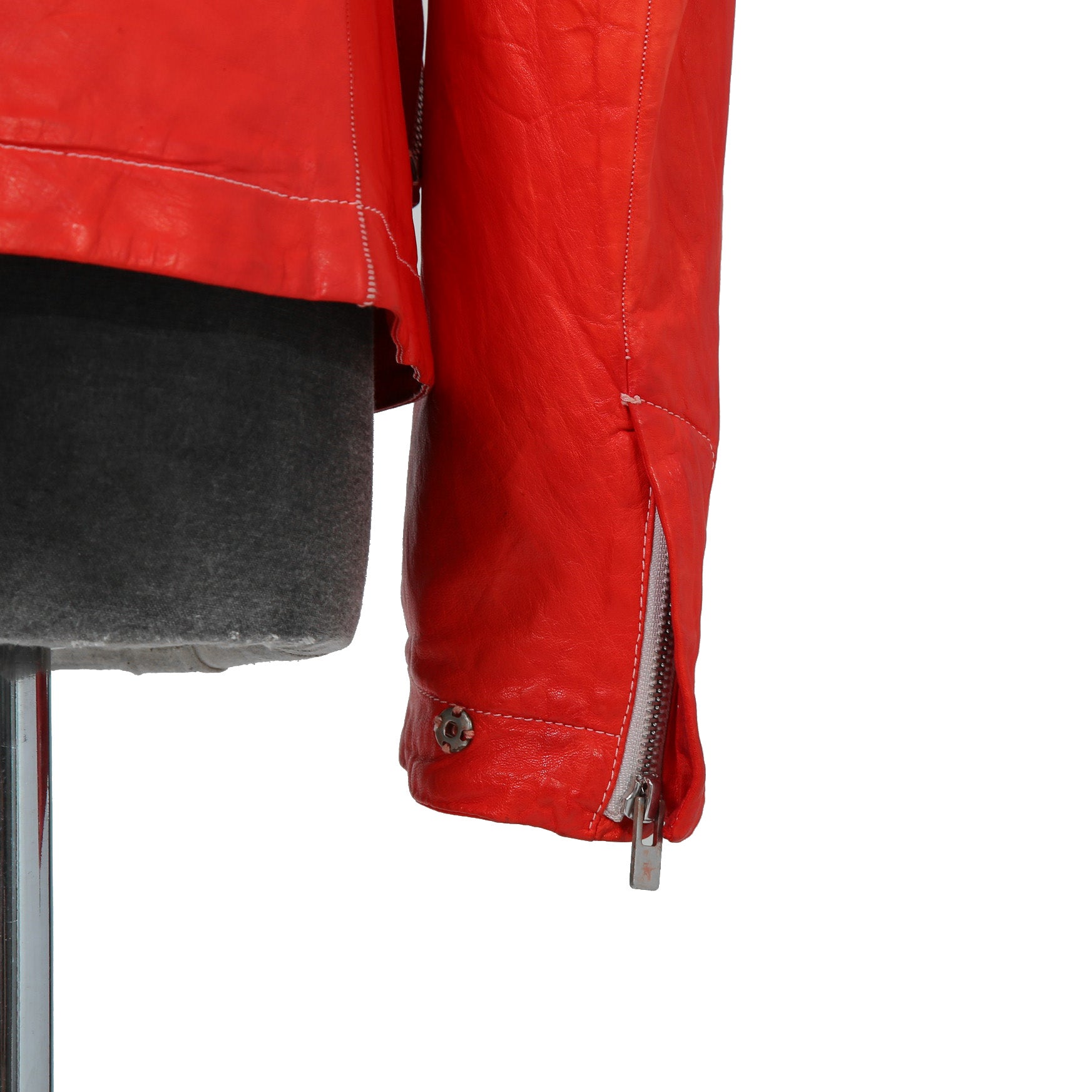 CAROL CHRISTIAN POELL キャロルクリスチャンポエル / 美品2016 KANGAROO O.D / HIGH NECK LEATHER JACKET / size 46 (RED)