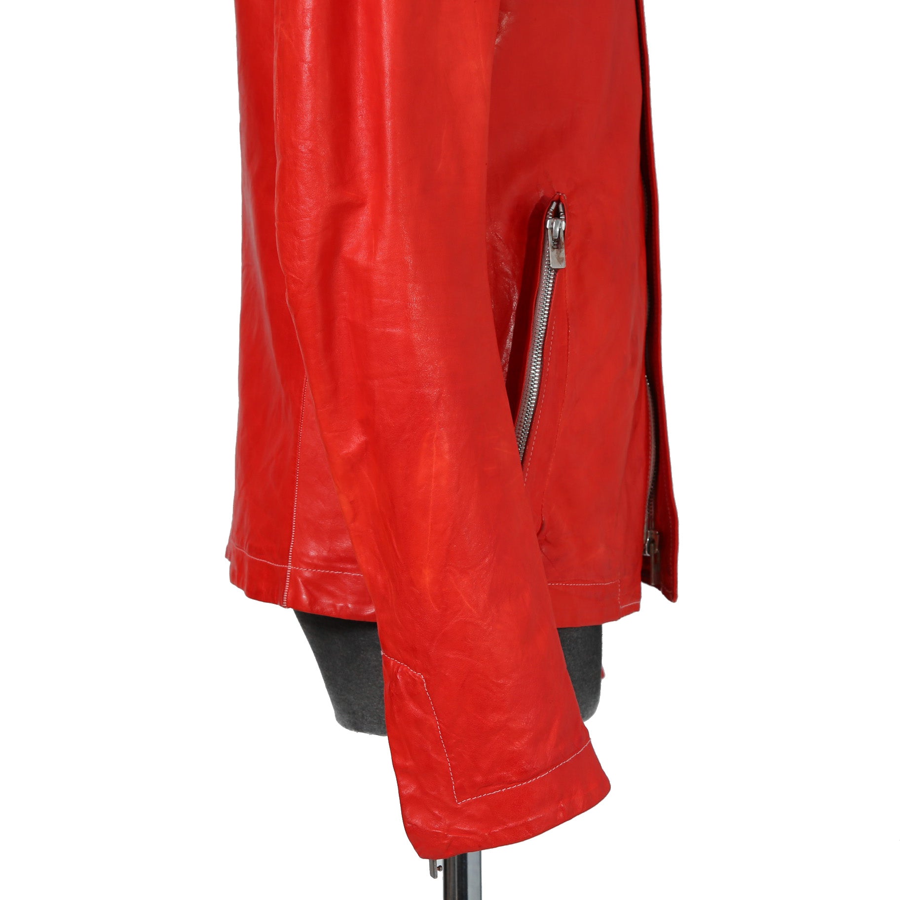 CAROL CHRISTIAN POELL キャロルクリスチャンポエル / 美品2016 KANGAROO O.D / HIGH NECK LEATHER JACKET / size 46 (RED)