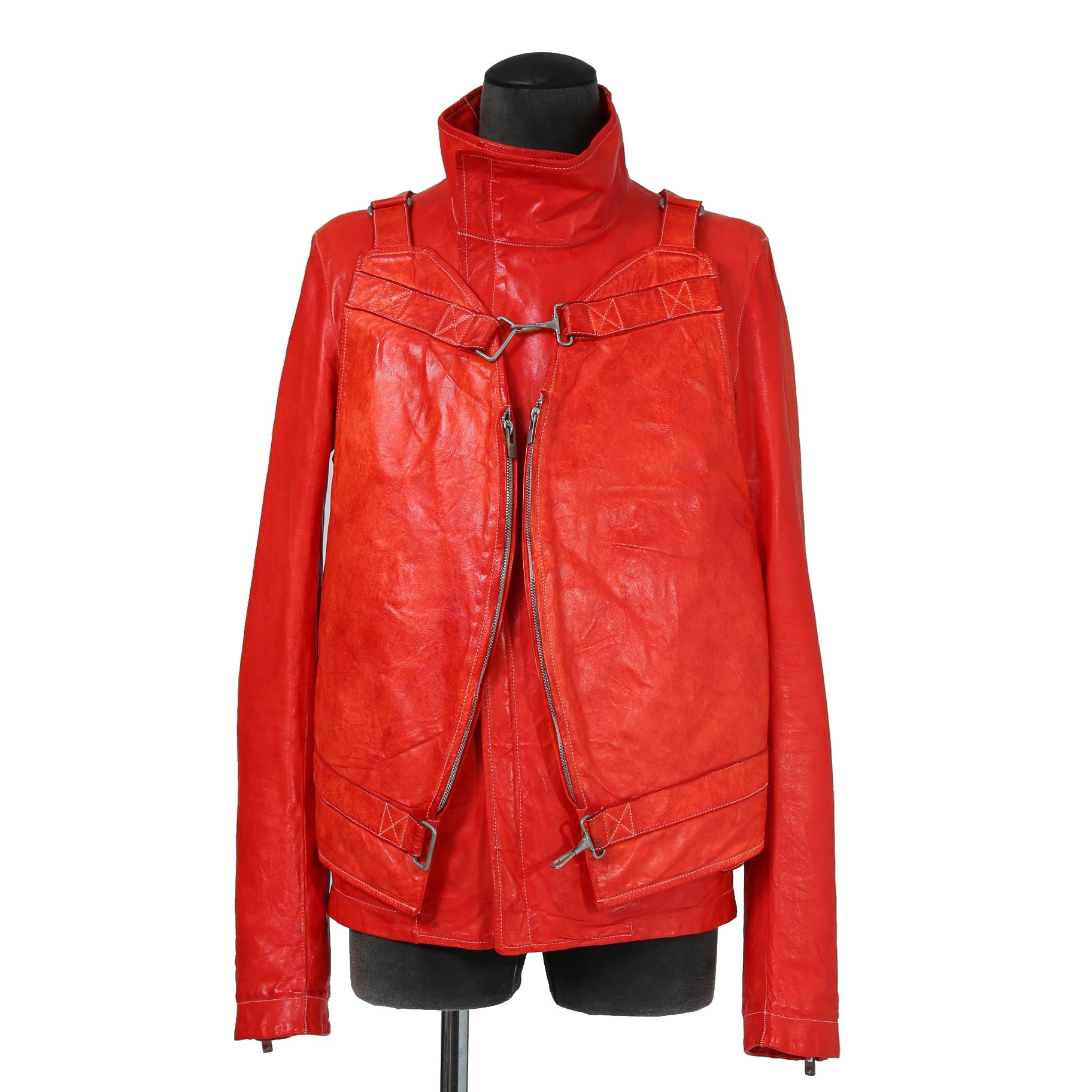 CAROL CHRISTIAN POELL キャロルクリスチャンポエル / 2017 美品 KANGAROO O.D / LEATHER VEST BAG / size 46 (RED)