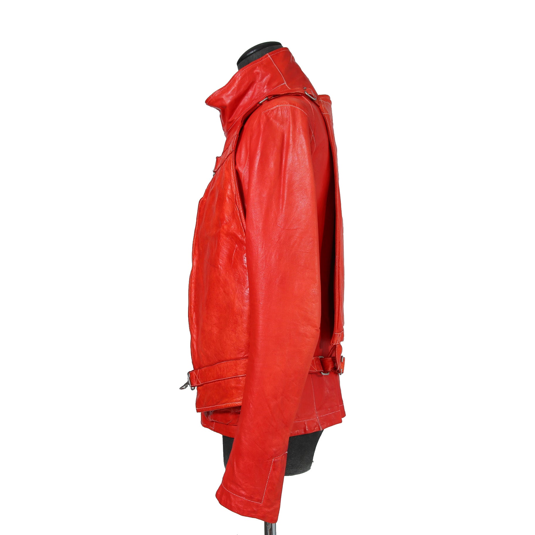 CAROL CHRISTIAN POELL キャロルクリスチャンポエル / 美品2016 KANGAROO O.D / HIGH NECK LEATHER JACKET / size 46 (RED)