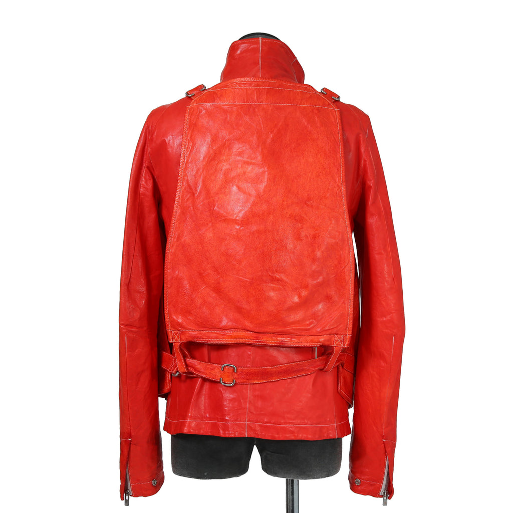CAROL CHRISTIAN POELL キャロルクリスチャンポエル / 美品2016 KANGAROO O.D / HIGH NECK LEATHER JACKET / size 46 (RED)